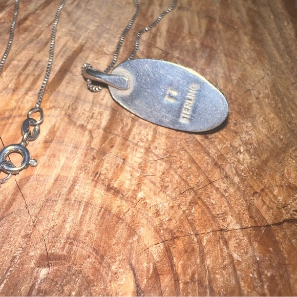 ๐NATIVE AMERICAN ๐ Turquoise pendant with chain & hallmark - Picture 4 of 9